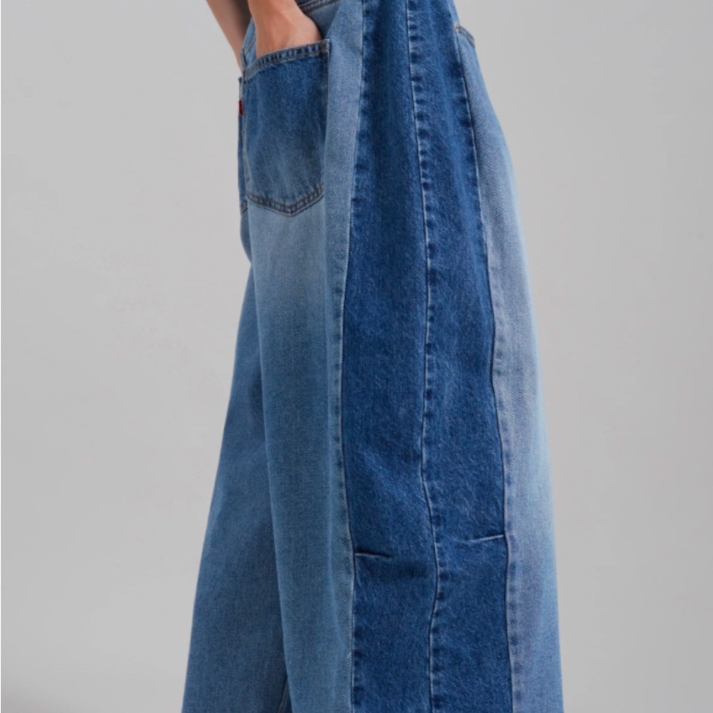 The Frankie Shop Blue Flare Wide Leg Jeans